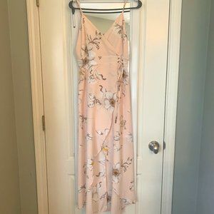 J.O.A. Celadine Blush Pink Floral Print High-Low Dress - Size S